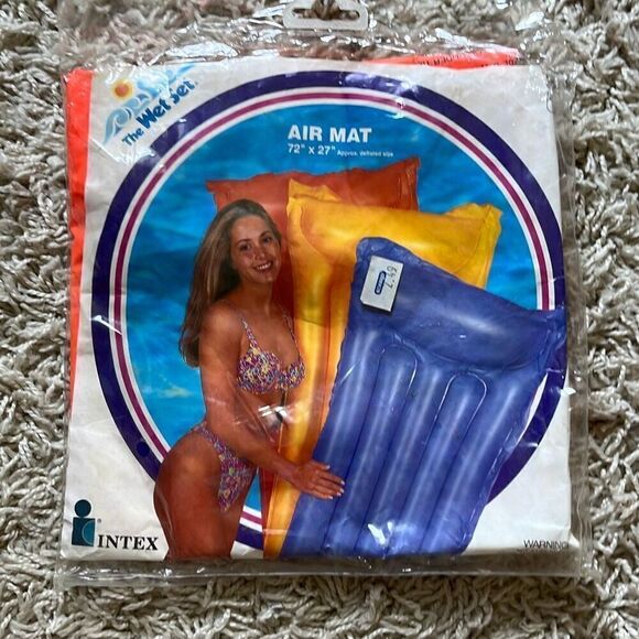 Intex 1994 Retro Wet Set Orange Inflatable Raft Vintage New In Package So Hip - Picture 1 of 7